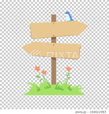 路標、花鳥插畫 108022965
