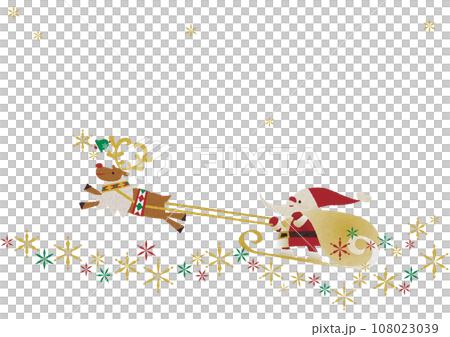 聖誕老人、馴鹿和天上飛翔的星星_聖誕卡_水彩觸摸 聖誕老人、馴鹿和天上飛翔的星星_聖誕卡_水彩觸摸 108023039