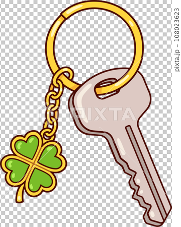 Lucky clover keyring charm drawing 108023623