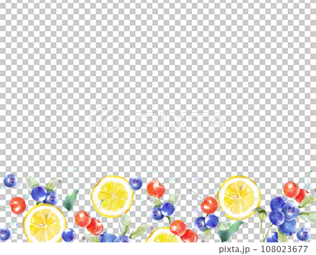 フルーツの水彩 下段背景素材 フルーツの水彩 下段背景素材 108023677