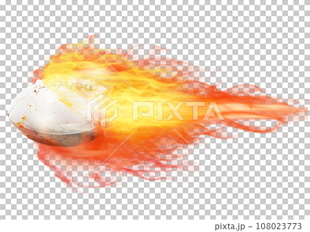 炎を纏ったラグビーボール 炎を纏ったラグビーボール 108023773