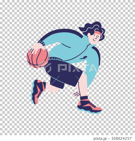 ドリブルするバスケットボール選手 ドリブルするバスケットボール選手 108024257