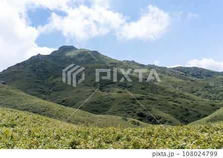 屋久島の宮之浦岳から永田岳の景色 108024799