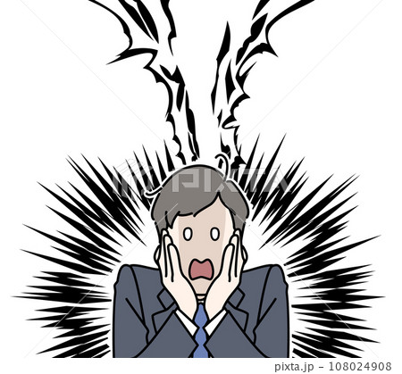 ショックを受ける、絶望するスーツの若い男性 ショックを受ける、絶望するスーツの若い男性 108024908