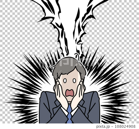 ショックを受ける、絶望するスーツの若い男性 ショックを受ける、絶望するスーツの若い男性 108024908