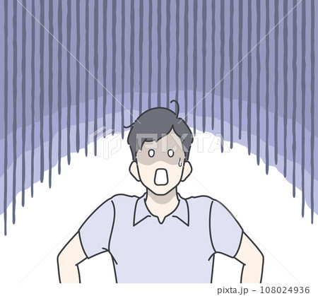 追い込まれる若い男性のイメージイラスト 108024936