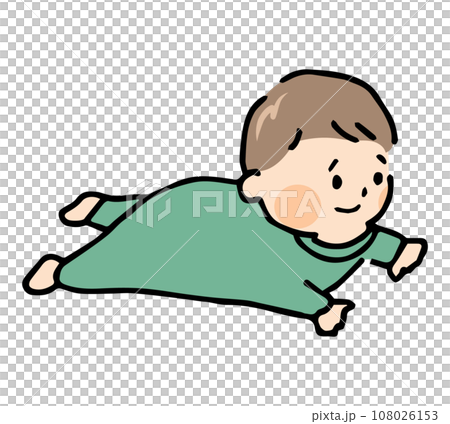 男嬰穿著嬰兒衣服到處滑動 108026153