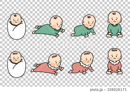 0 year old baby illustration set 108026171