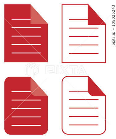ファイルアイコンセット 赤 ファイルアイコンセット 赤 108026243