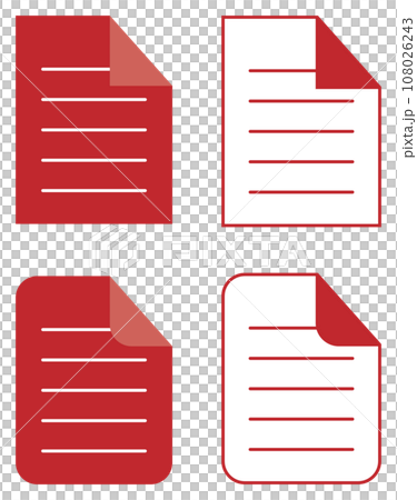 ファイルアイコンセット 赤 ファイルアイコンセット 赤 108026243