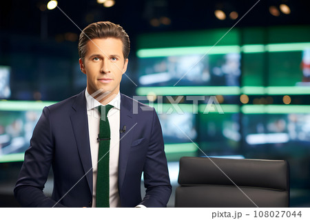 male television presenter. sports commentator, leading sports TV news male television presenter. sports commentator, leading sports TV news 108027044