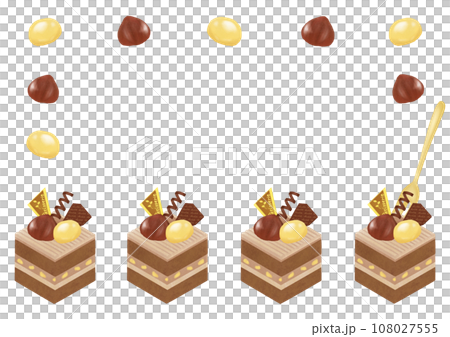 栗のチョコレートケーキのイラストフレーム 108027555