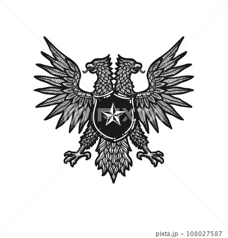 hand drawn Double Headed Eagle Crest 108027587