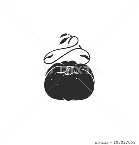 Hand drawn vector abstract graphic,black,silhouette autumn vegetable,harvest thanksgiving and Halloween pumpkin isolated. Halloween outline autumn vegetable harvest design concept. Autumn symbol icon. 108027658