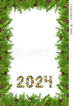 Christmas tree framework and 2024 number 108028013