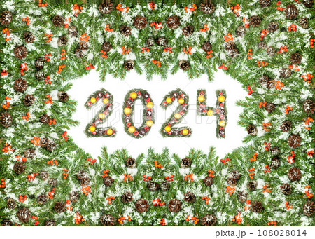 Christmas tree framework and 2024 number 108028014