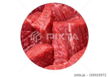 Fresh juicy raw beef slices with salt and spices 108028972