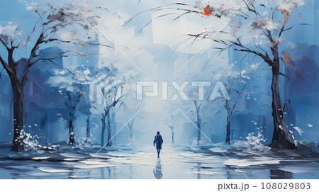 In the Grip of Seasons: A Captivating Landscape Merging Late Fall, Snow, and Dreary Weather In the Grip of Seasons: A Captivating Landscape Merging Late Fall, Snow, and Dreary Weather 108029803