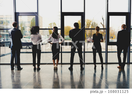 Group of business partner looking for the future. Concept of corporate and startup Group of business partner looking for the future. Concept of corporate and startup 108031125