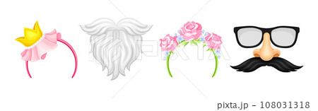 Carnival or Party Headband and Masks Vector Set 108031318