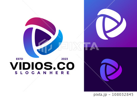 Play Button Logo design vector symbol icon illustration 108032845