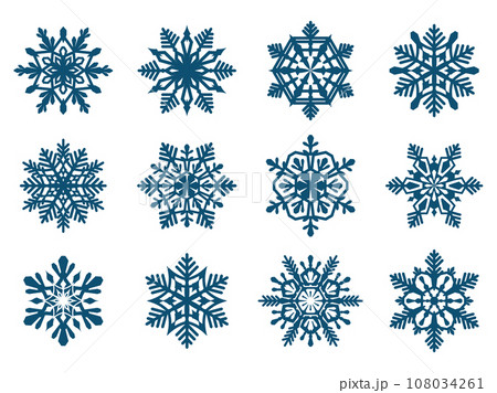 雪の結晶のイラストセット 108034261