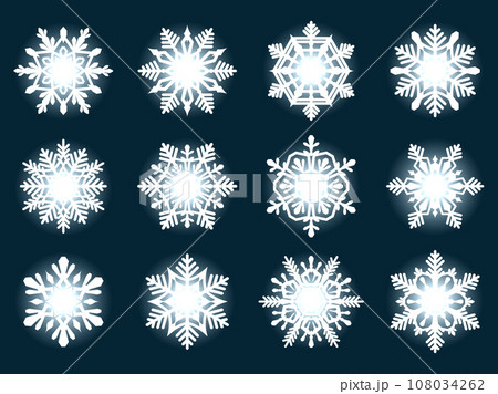 雪の結晶のイラストセット 108034262