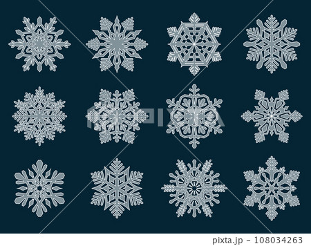雪の結晶のイラストセット 108034263