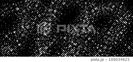Halftone grunge overlay texture. Black and white dotted distressed background. Rough dirty surface for template, banner, poster, cover, collage, flyer. Vector grain noise gritty wallpaper Halftone grunge overlay texture. Black and white dotted distressed background. Rough dirty surface for template, banner, poster, cover, collage, flyer. Vector grain noise gritty wallpaper 108034625