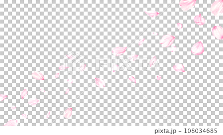 桜の花びらが舞う背景　水彩イラスト 108034685
