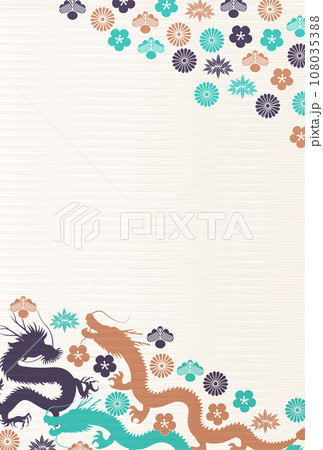 辰　年賀状　干支　背景 108035388