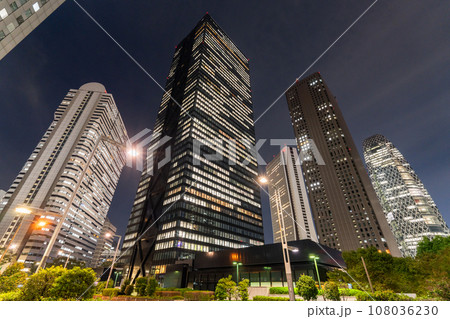 《東京都》東京オフィス街の夜景・新宿副都心 108036230