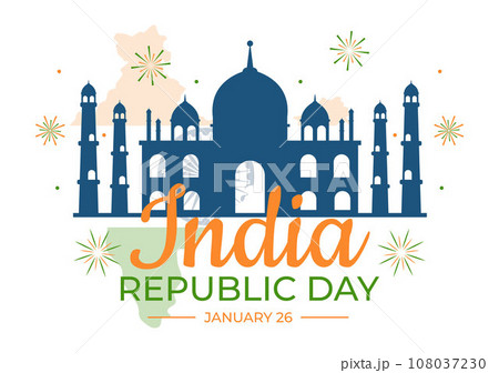 Happy India Republic Day Vector Illustration on 26 January with Indian Flag and Gate in Holiday National Celebration Flat Cartoon Background Design Happy India Republic Day Vector Illustration on 26 January with Indian Flag and Gate in Holiday National Celebration Flat Cartoon Background Design 108037230