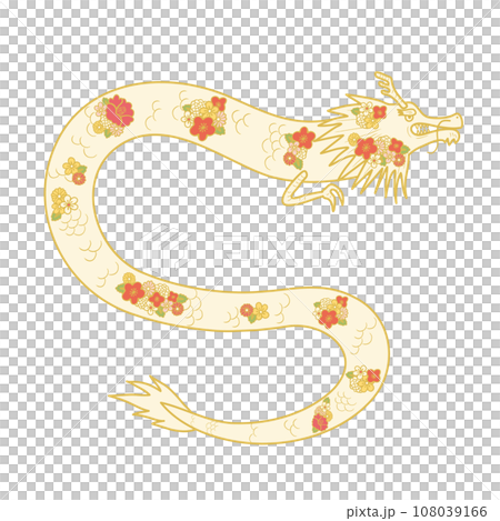 Japanese pattern dragon illustration Japanese pattern dragon illustration 108039166