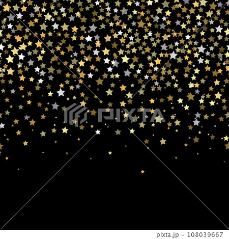 Falling golden stars for Xmas or New Year. Vector 108039667