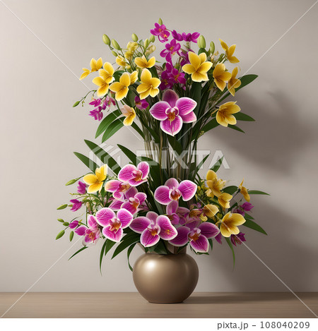 Floral pot realistic wallpaper design Floral pot realistic wallpaper design 108040209