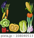 たくさんの野菜でできたフレーム 108040513