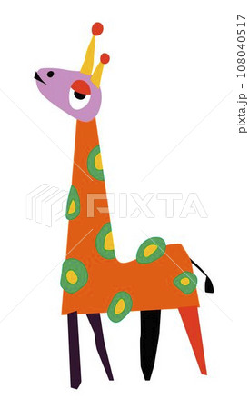 Colorful giraffe, children handicraft or drawing 108040517