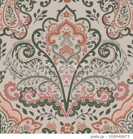 Floristic motif with blooming flowers and leafage 108040673