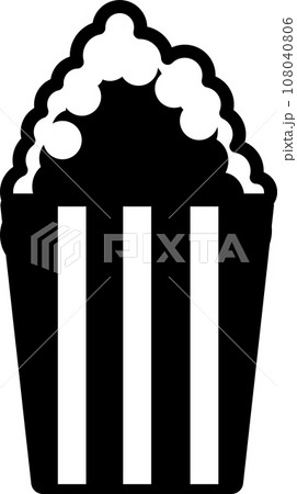 ポップコーンのシンプルでかわいいアイコンイラスト 108040806