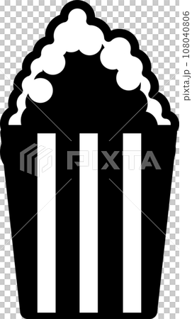 ポップコーンのシンプルでかわいいアイコンイラスト 108040806