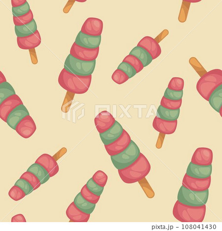 Frozen ice cream, juice dessert seamless print 108041430