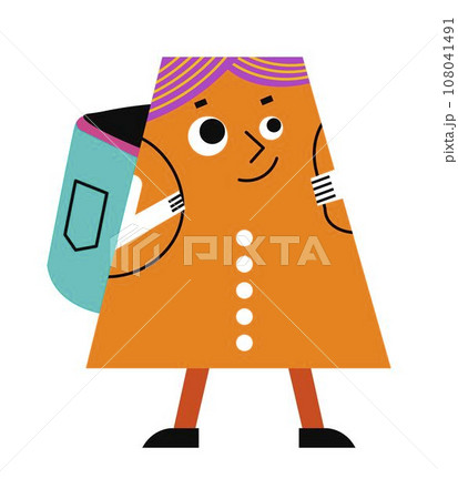 Girl or boy trapezoid personage, geometry shape 108041491