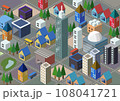 アイソメトリックな町並み 108041721
