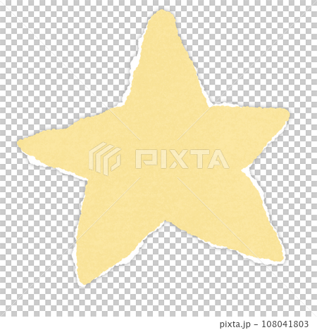 star paper cut Blank torn notebook note, edge tear page header background, rip paper banner, rectangular grunge cardboard shred newspaper piece, paper cut,frame 108041803
