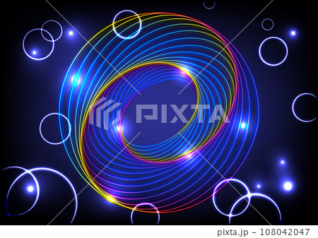 Abstract bubble spinning space swirl votex effect curve vector background 108042047