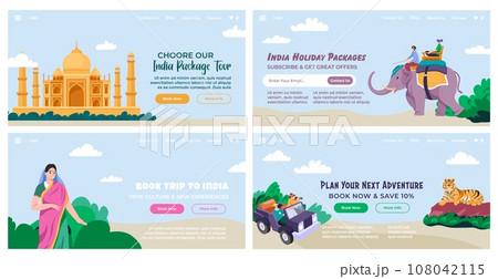 Web banner set with india travel tour package ad 108042115