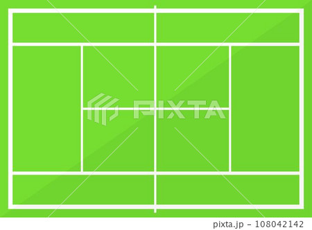 Tennis court field or court with zones vectorのイラスト素材 [108042142] - PIXTA