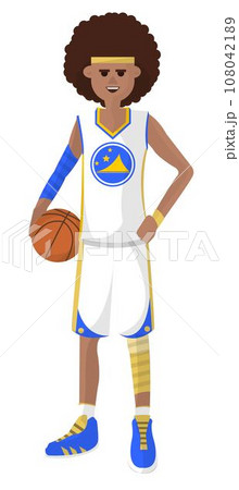 Basketball player in uniform holding ball, vector Basketball player in uniform holding ball, vector 108042189