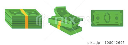Money dollar banknotes and bills, wealth vector 108042695